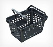 Корзина покупательская с 2 ручками CLASSIC 20 л.черный - лёгкая, но в то же время прочная базовая модель. Объем 20 литров. 
